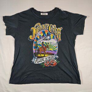 Daydreamer Johnny Cash Riders in The Sky Graphic T-shirt Women Large L Music